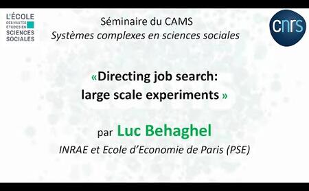 Luc Behaghel - Séminaire Systèmes Complexes en Sciences Sociales - 26 mars 2021