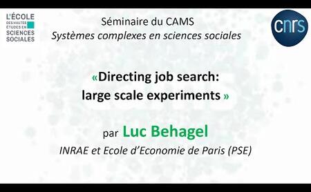Luc Behagel - Séminaire Systèmes Complexes en Sciences Sociales - 26 mars 2021